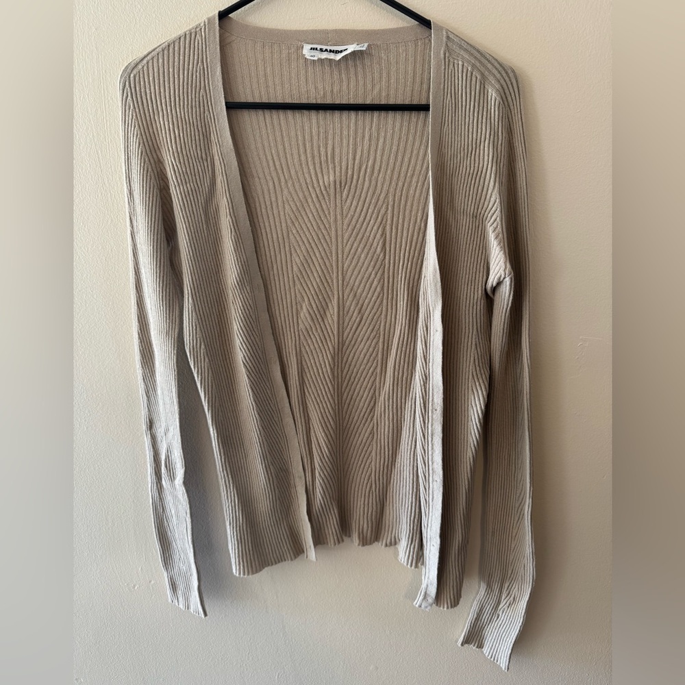 Moving Sale! Jil Sander Beige Open-Front Cardigan